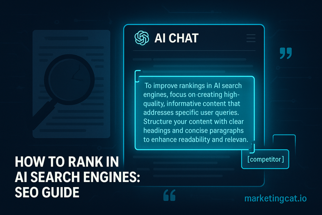 How to Rank in AI Search Engines: SEO Guide - marketingcat.io